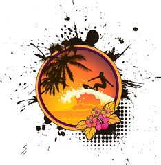 Orange sticker surfer