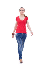 Obraz premium Casual woman walking