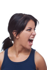 Fototapeta premium Angry woman screaming