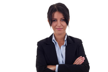 Business woman smiling with arms crossed