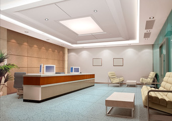 3d modern hall,corridor