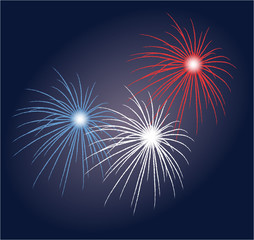 Feux d'artifice bleu-blanc-rouge