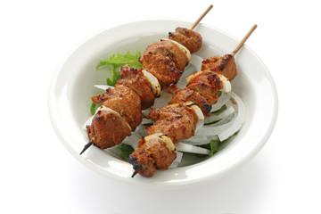 shish kebab on skewers