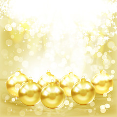Golden Christmas balls.