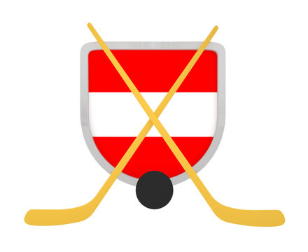 Austria shield ice hockey isolated