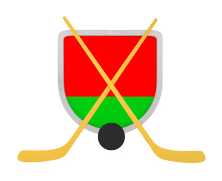 Belarus shield ice hockey isolated