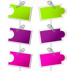 Colorful paper card with clip