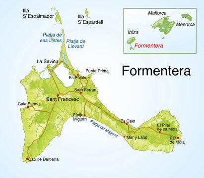 Landkarte von Formentera