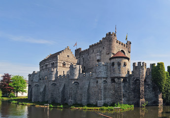 Medieval Gravensteen Castle In Gent