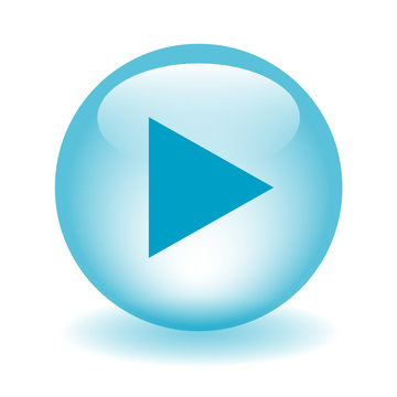 PLAY Web Button (video watch media player live music icon blue)