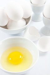 White Eggs and Yellow Egg Yolk