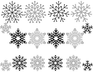 Set of 16 Snowflakes