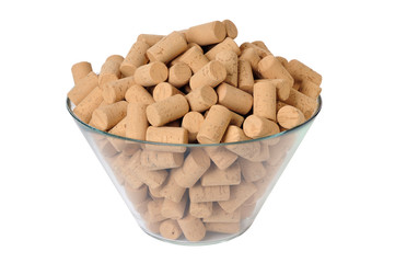 A lot of new corks in a bowl