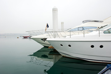 Naklejka premium yachts at marina
