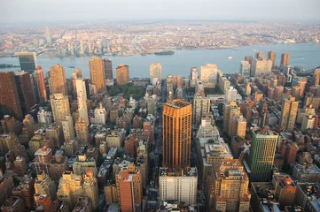 Papier peint adhésif New York Manhattan Skyline east and Brooklyn, from Empire State Building