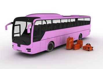 The tourist bus with luggage