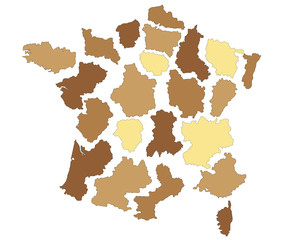 Fototapeta na wymiar Régions de France région par région