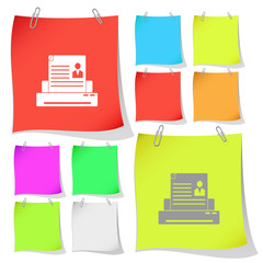 Printer. Vector note papers.