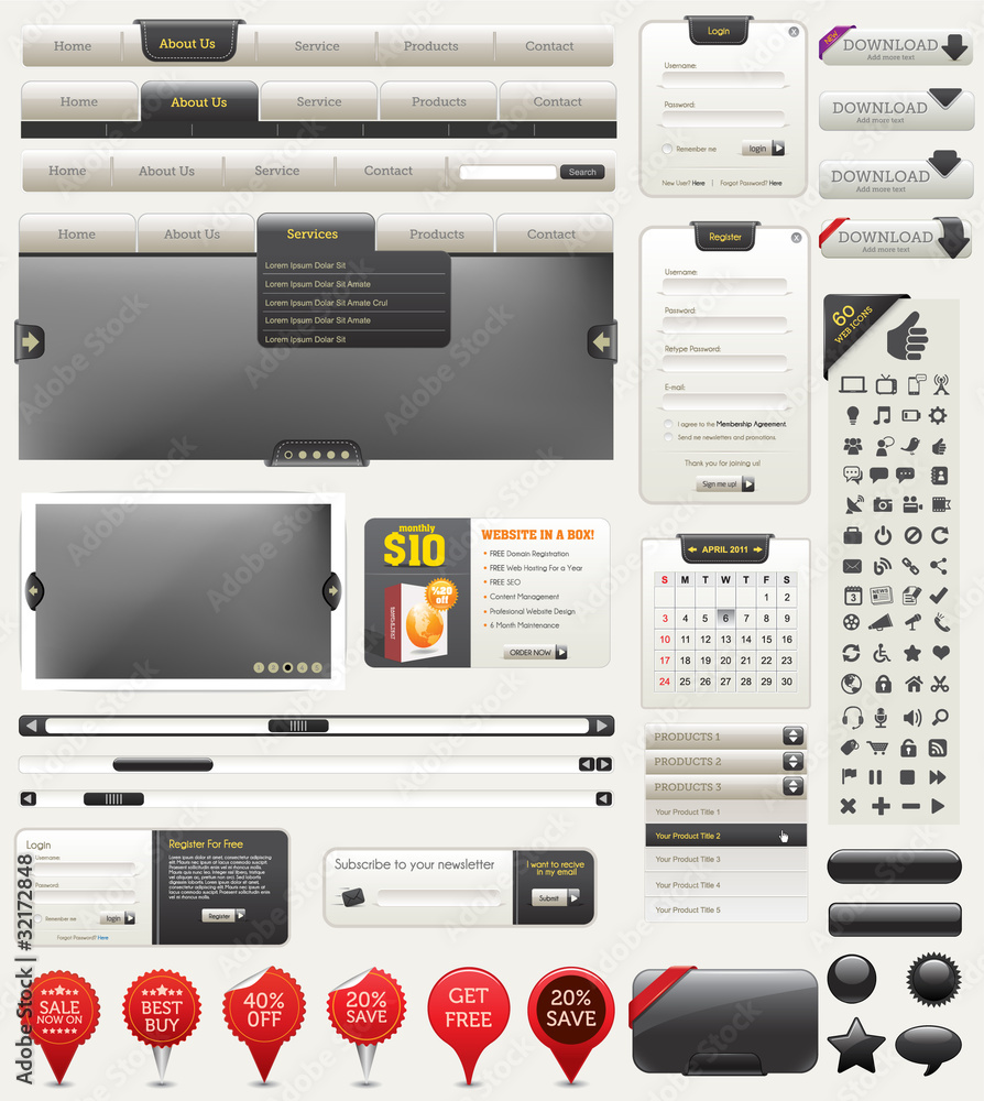 Canvas Prints vector web design elements