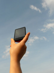 handy with blue sky