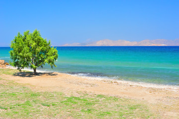 Beach in Greece on the Aegean sea
