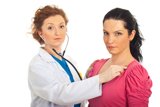 Doctor woman checkup patient woman