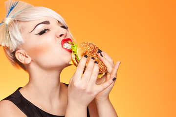 girl with burger
