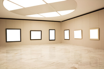 Obraz na płótnie Canvas empty frames on the wall