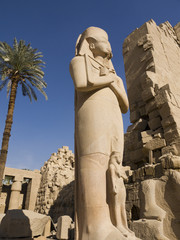 Statue of Ramesses ll in Temple Complex Karnak Egypt