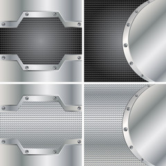 Four metal backgrounds