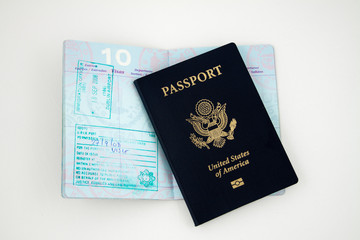 Passports with visa stamps