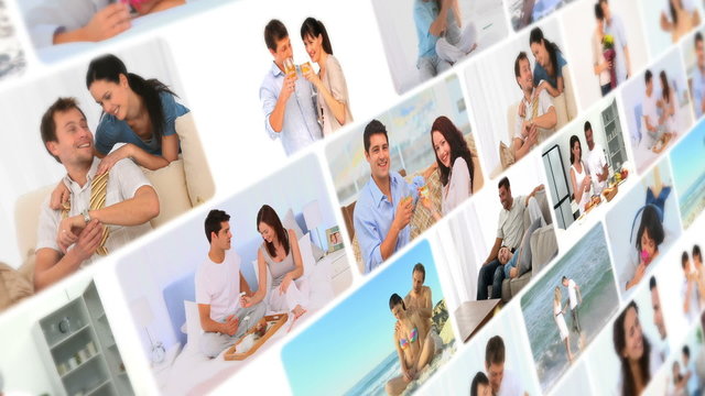 Montage of loving coupes spending special time together