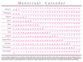 menstrual calendar