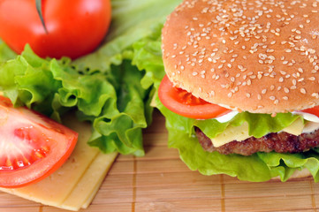 hamburger with cutlet