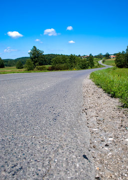 A road to destination in summer