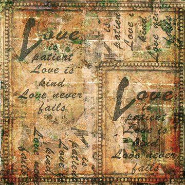 "Love never fails" Religious Background