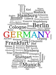 Germany - city names map