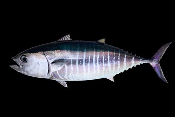 Bluefin tuna isolated on black background