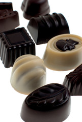 Dark, milk, and white chocolate