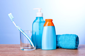 A set of bath cosmetics isolated on white