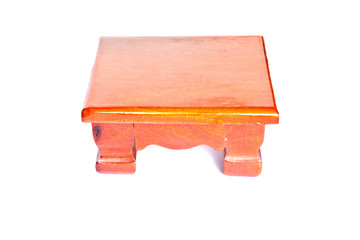 A handmade wooden Small Table for Decoration Isolate on white ba