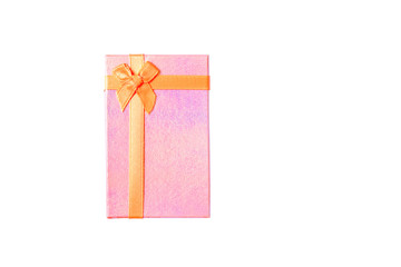 Pink gift box Isolate on white background