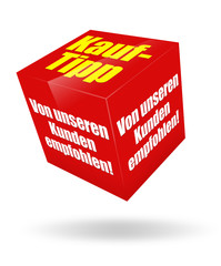 3d icon button kauftipp von unseren kunden empfohlen