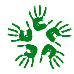 Framework from five prints of hands