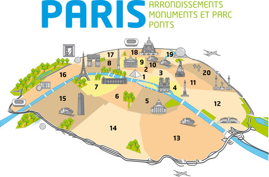 Plan De Paris Ponts Monuments Arrondissements Stock Vector Adobe Stock Plan De Paris Ponts Monuments Arrondissements Stock Vector Adobe Stock