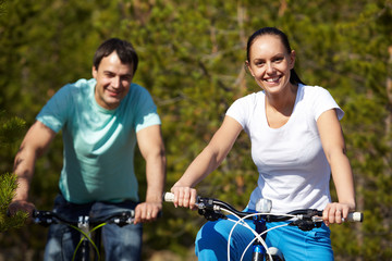 Obraz premium Cycling couple