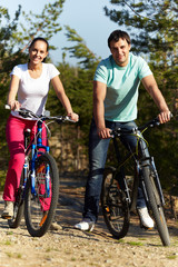 Naklejka premium Cycling friends