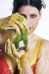 Green and yellow jelly