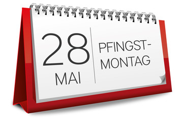 Kalender rot 28 Mai Pfingstmontag