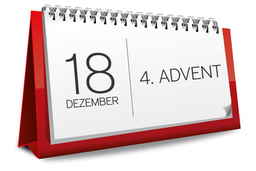Kalender rot 18 Dezember 4. Advent